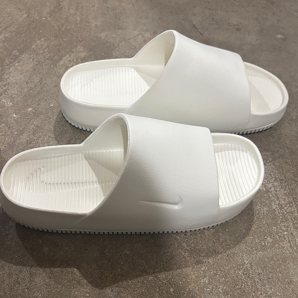 Nike White Slide Sandals